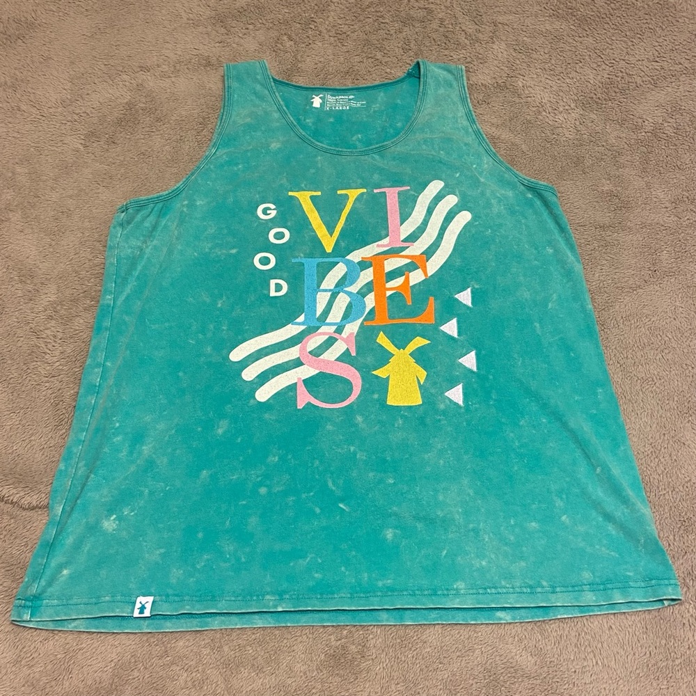 Dutch Bros Turquoise Good Vibes Unisex Tank size XL